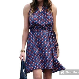 41 Hawthorn Tammi Sailboat Print Red/ White/Blue Mini Halter Dress Size Medium